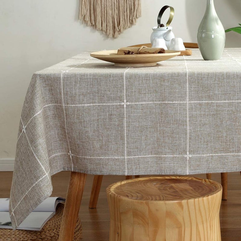TruDelve Rectangular Tablecloth 52x70 Gray Table Cloths Rectangle Table Cotton Cloth Tablecloths Winter Rustic TableclothLinen70x52Rectangular