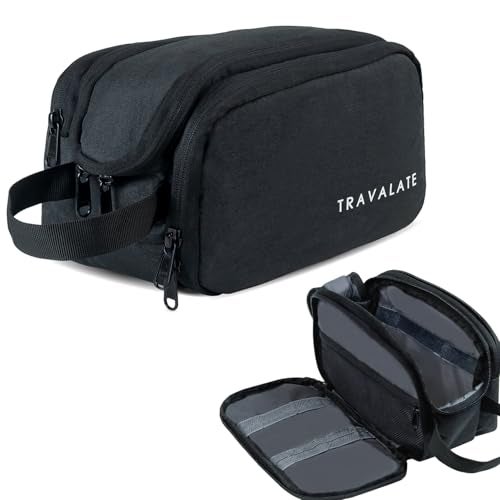 TRAVALATE Polyester Water-Resistant Toiletry Bag Shaving Kit for Men and Women | Multipurpose Cosmetic Pouch, Medicine Bag, Travel Organizer Kit Bag - Black - Image 1