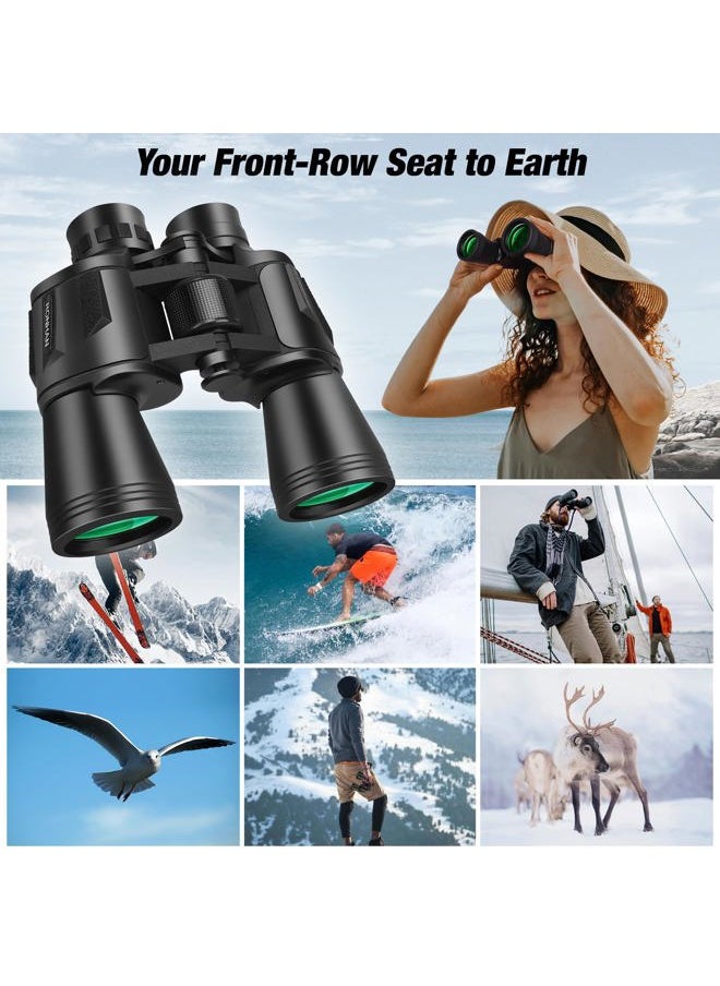 RONHAN Binoculars for Adults High Powered, Military Compact HD Professional/Daily Waterproof 20x50 Binoculars for Bird Watching Travel Hunting Football Games Stargazing with Carrying Case & Strap  - Image 5