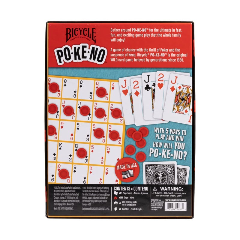 Bicycle Pokeno Playing Card Game Pack (Includes 1 Deck, Scorecards, and Chips) - Image 3