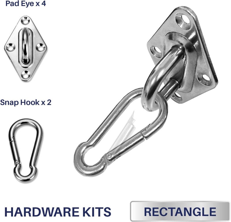 Windscreen4less Sun Shade Sail Hardware Kit - 6 Inches - Super Heavy Duty - for Square and Rectangle Sun Shade Sail - Image 2