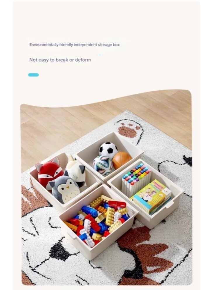 والالا منظم تخزين ألعاب الأطفال مع 9 صناديق تخزين، رف متعدد الأغراض بثلاث طبقات للبنات والأولاد، خزانة تخزين ألعاب بعجلات لغرفة الأطفال، غرفة اللعب، غرفة الحضانة - Image 5