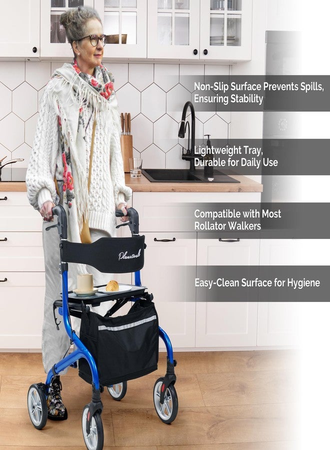 PLANET WALK Mobility Rollator Tray Accessory for Walkers and Rollators, Tool-Free Assembly, Multipurpose Tray for Eating, Crafts, Laptop - Image 5