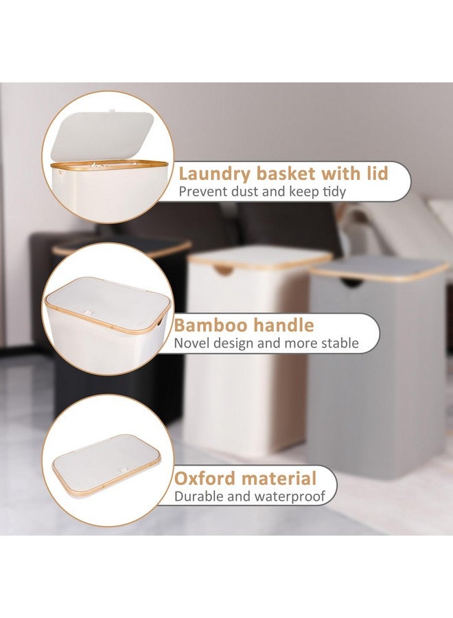 iEGrow iEGrow 150L Laundry Basket with Lid, Large Laundry Hamper with Bamboo Handle, Collapsible Dirty Clothes Hamper Organizer with Removable Inner Bag for Clothes Toys Towels -Beige - Image 4