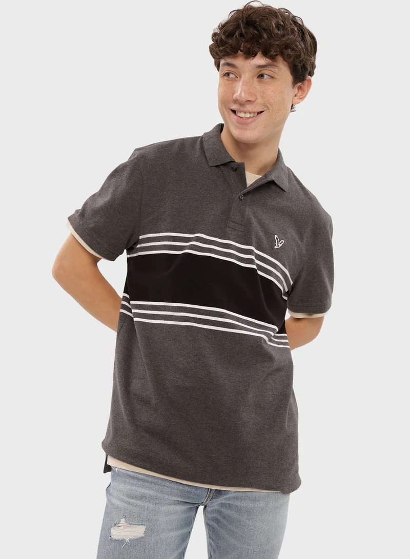 American Eagle Striped Polo