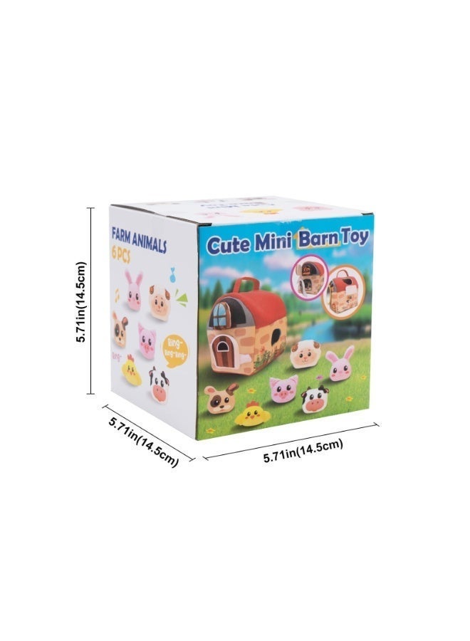 OSHIMA Baby Toys 6-12 Months, Farm Animals Shape Sorter Toys, 6Pcs Stuffed Farm Animals Plush Toys, Rattle - Montessori Toy, Lamb, Puppy, Calf, Chick, and Bunny - Boxed Baby Gift, Soft - Image 2