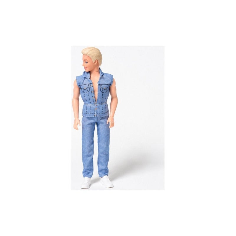 Barbie the Movie Ken Doll in Denim Outfit, Blonde Hair, Collectible Figure - Image 2