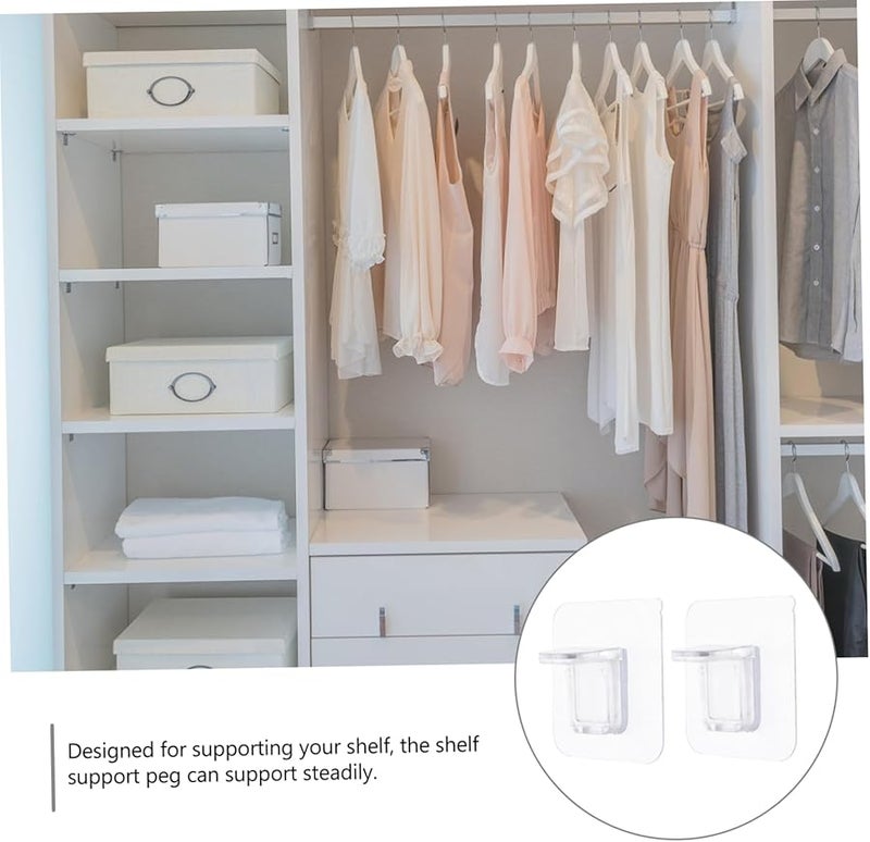 12 قطعة من دعامات الرفوف للأدراف والخزائن، دبابيس تقسيم سهلة التركيب لرفوف الكتب - Image 5