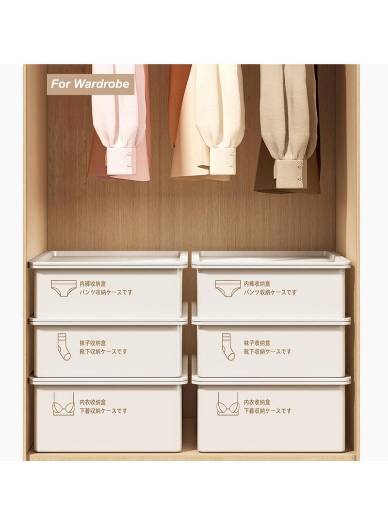 Generic Plastic Underwear Organizer, Stackable Underwear Storage Box with Dustproof Lid for Closet Wardrobe, Socks Pants Bra Dispenser for Bedroom Cabinet, Drawer Dividers for Scarves Ties Cables (For Sock)  - Image 5