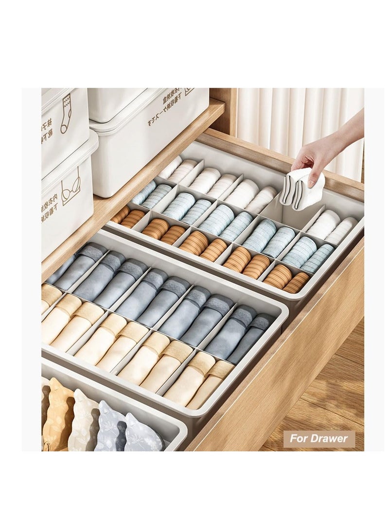Plastic Underwear Organizer, Stackable Underwear Storage Box with Dustproof Lid for Closet Wardrobe, Socks Pants Bra Dispenser for Bedroom Cabinet, Drawer Dividers for Scarves Ties Cables (For Sock)