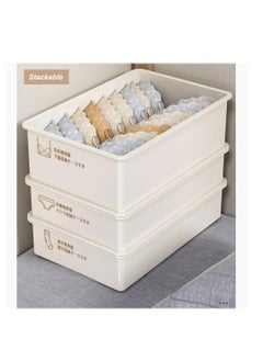 Generic Plastic Underwear Organizer, Stackable Underwear Storage Box with Dustproof Lid for Closet Wardrobe, Socks Pants Bra Dispenser for Bedroom Cabinet, Drawer Dividers for Scarves Ties Cables (For Sock)  - Image 4
