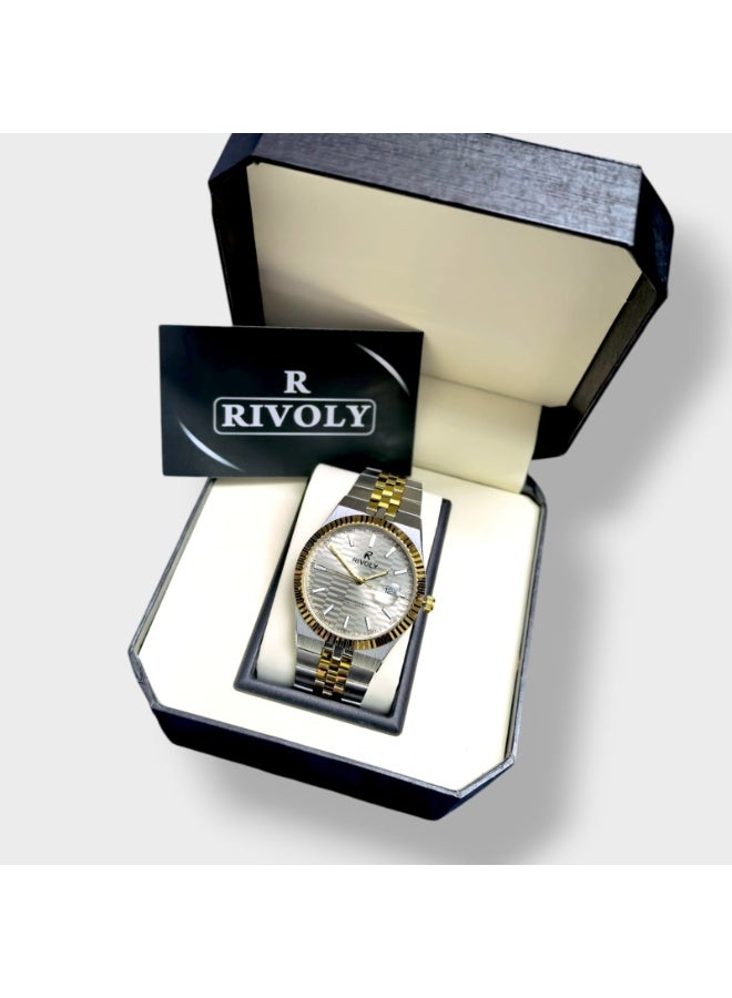 ريفولي ساعة يد للرجال من الستانلس ستيل بعرض انالوج وحركة كوارتز ، سهلة القراءة بتصميم عصري مقاوم للماء، ساعة يد كلاسيكية فاخرة . - Image 5