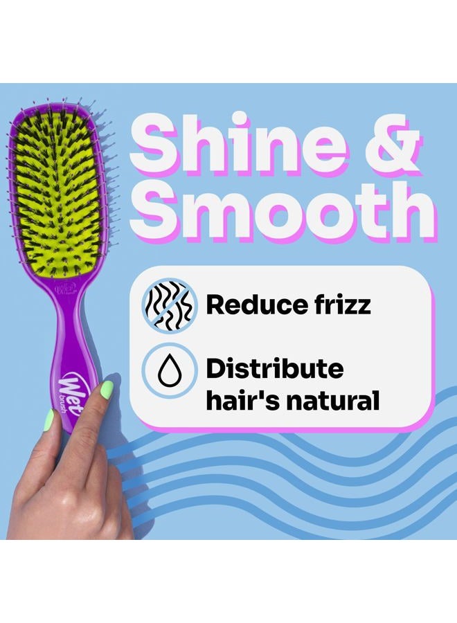 Wet Brush Shine Enhancer Hair Brush, Purple - Exclusive Ultra-soft IntelliFlex Bristles - Natural Boar Bristles Leave Hair Shiny And Smooth For All Hair Types - For Women, Men, Wet And Dry - Image 3