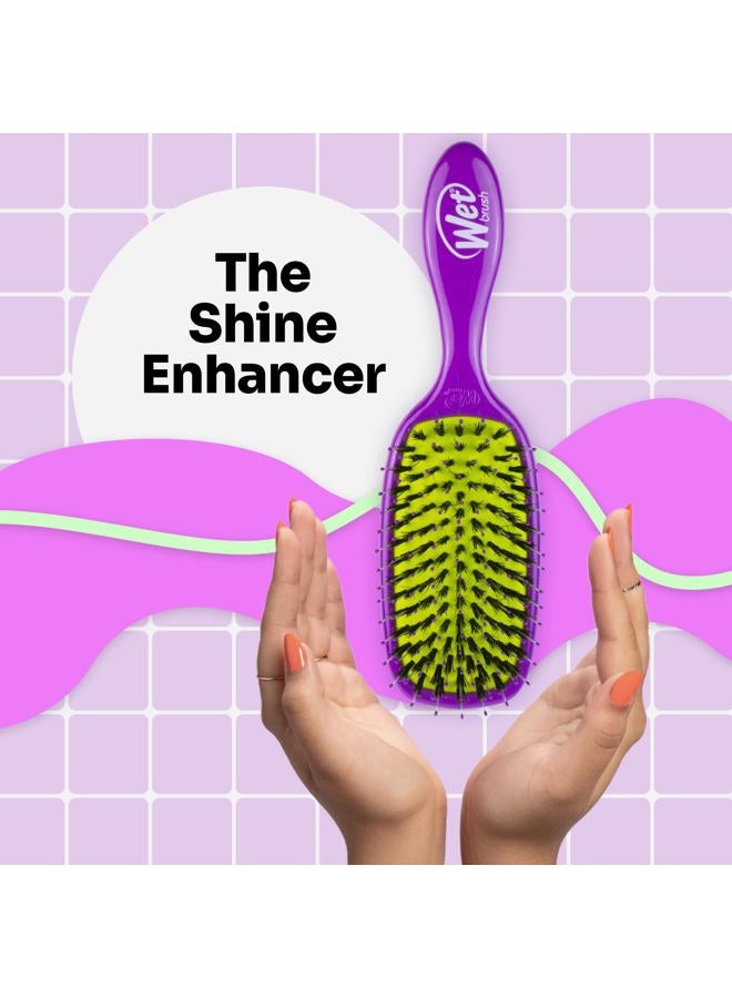 Wet Brush Shine Enhancer Hair Brush, Purple - Exclusive Ultra-soft IntelliFlex Bristles - Natural Boar Bristles Leave Hair Shiny And Smooth For All Hair Types - For Women, Men, Wet And Dry - Image 2