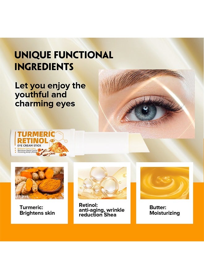 SAUVASINE - Turmeric Retinol Eye Cream Stick,Lumibalm for Under Eye Bags, Eye Balm Stick Hydrating,Lumistick for Puffiness and Bags Reduces,Anti Aging Eye Balm Stick Hydrating 5g - Image 1