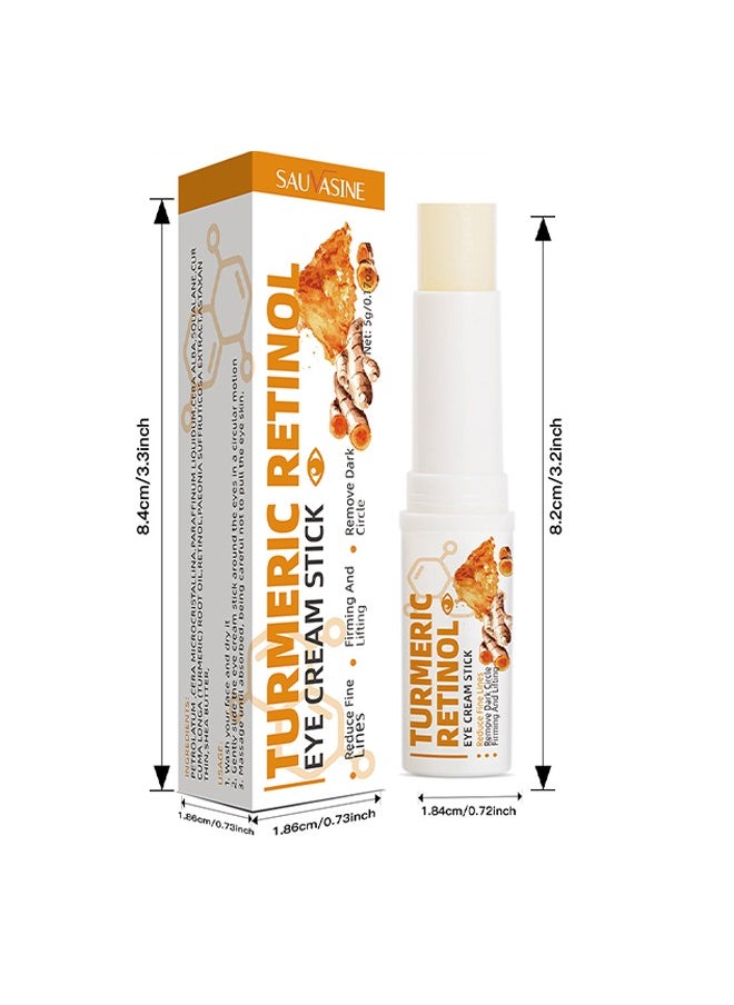 SAUVASINE - Turmeric Retinol Eye Cream Stick,Lumibalm for Under Eye Bags, Eye Balm Stick Hydrating,Lumistick for Puffiness and Bags Reduces,Anti Aging Eye Balm Stick Hydrating 5g - Image 1