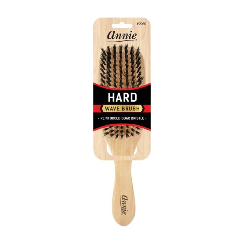 Annie Hard Wave Boar & Nylon Bristle Brush Light Brown - Image 1