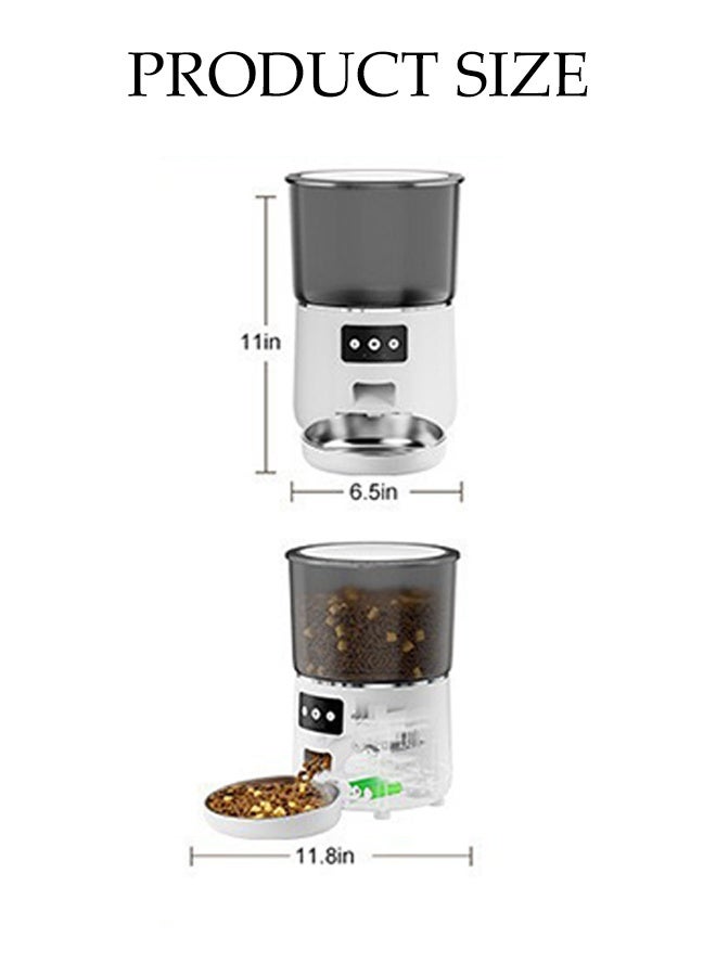 DUNISO 4L Smart Pet Feeder Automatic Remote Control Pet Dry Food Dispenser Dual Power Supply Easy Setup Timed Pet Food Dispenser Auto Feeder 1-10 Meals Programmable Portion Size Smart Pet Feed Dispenser for Multiple Pets - Image 3
