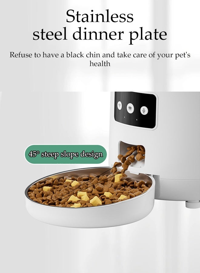DUNISO 4L Smart Pet Feeder Automatic Remote Control Pet Dry Food Dispenser Dual Power Supply Easy Setup Timed Pet Food Dispenser Auto Feeder 1-10 Meals Programmable Portion Size Smart Pet Feed Dispenser for Multiple Pets - Image 4