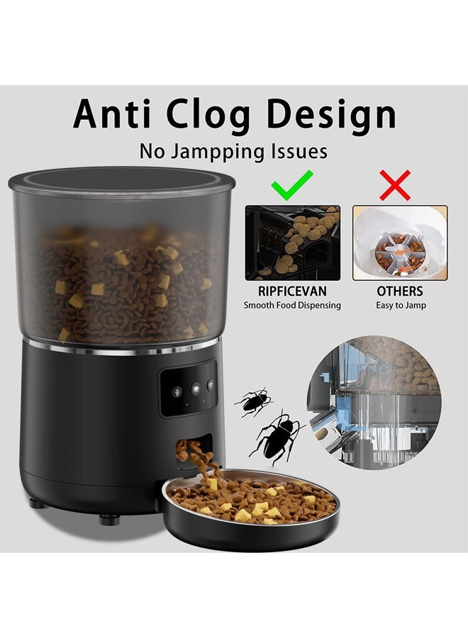 DUNISO 4L Smart Pet Feeder Automatic Remote Control Pet Dry Food Dispenser Dual Power Supply Easy Setup Timed Pet Food Dispenser Auto Feeder 1-10 Meals Programmable Portion Size Smart Pet Feed Dispenser for Multiple Pets - Image 5