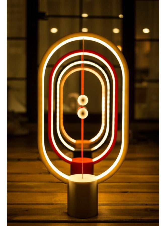 هينج بالانس Hengpro Balance LED Table Lamp Ellipse المغناطيسي منتصف الهواء التبديل العناية بالعين ضوء الليل التحكم باللمس - أبيض - Image 5