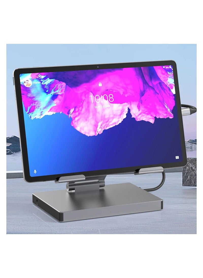 Charging Type-c Hub, USB Docking Station Laptop Stand, Multiport 3.0 Tf Card Slot, 4K 60HZ Hdmi-Compatible Gigabit Ethernet Aluminum Alloy Type C Docking Station 8 in 1 Ethernet Laptop Stand Holder  - Image 3
