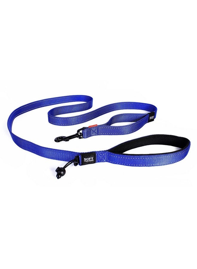 EzyDog EzyDog Soft Trainer Dog Leash with Traffic Control Handle - Reflective Stitching for Nighttime Safety and Superior Strength and Comfortability for Training Small Dogs (Under 26 lbs) (72”, Blue) - Image 1