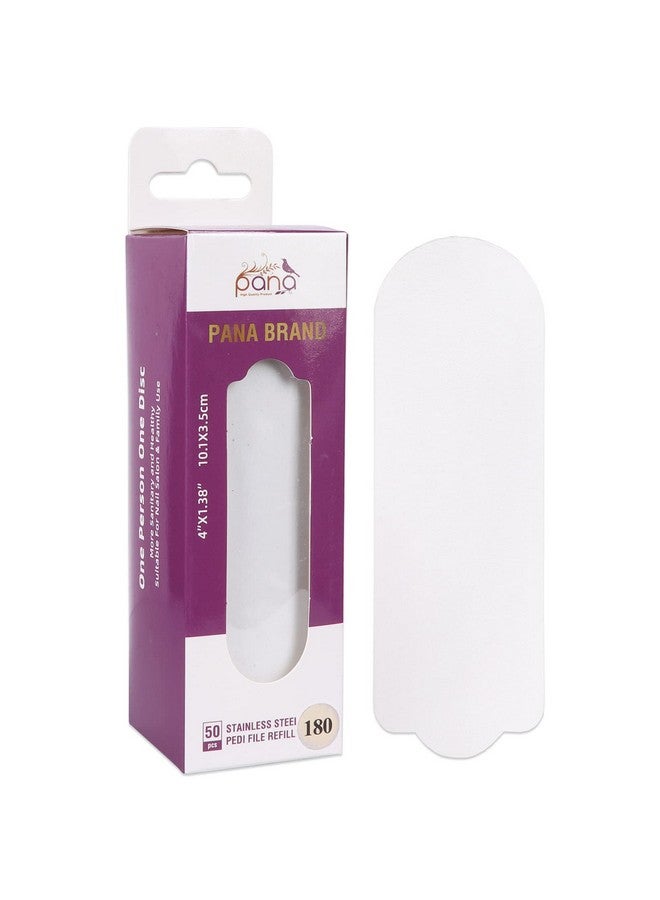 Pana 50 Pieces Small White Pedi File Refill For Stainless Steel Foot File Sanding Foot Rasp Easy Strip Peel Pedicure Refill Pads Grit 180 - Image 1