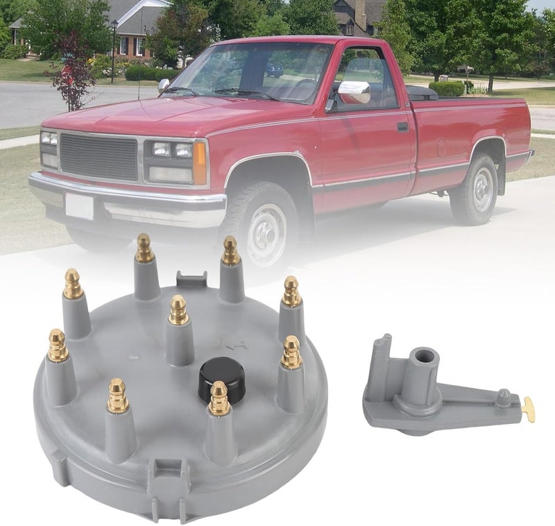 Ignition Distributor Cap Rotor Kit DC 12V Brass Terminals Replacement for E - 150 E - 250 V8 5.0L 5.8L - Heavy Duty Thermoplastic, High Spark Output, Durable Engine Part (Gray) - Image 3