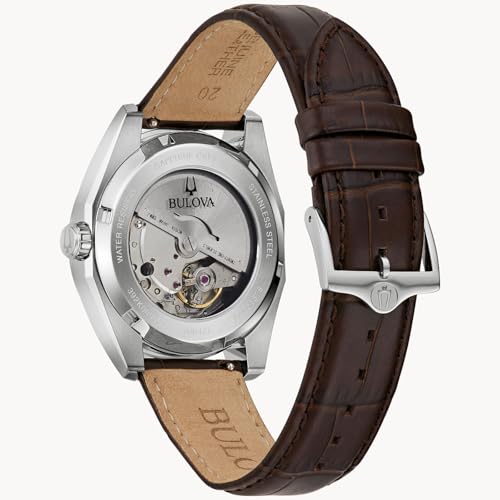 Bulova ساعة بولوفا الأوتوماتيكية 96B427، بني، حزام - Image 3