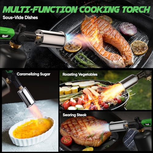 Koackl Propane Torch Head, Kitchen Blow Torch Gun, Campfire Charcoal Starter, Grill Torch with Igniter, Adjustable Flame for Cooking, Soldering(Propane Tank Not Included) - Image 5