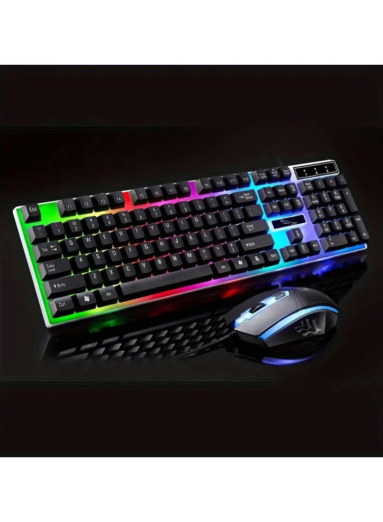 DubaiGallery Wired Gaming Keyboard and Mouse Set LED Backlit Ergonomic Design Black Floating Keys Sturdy Material - Image 3