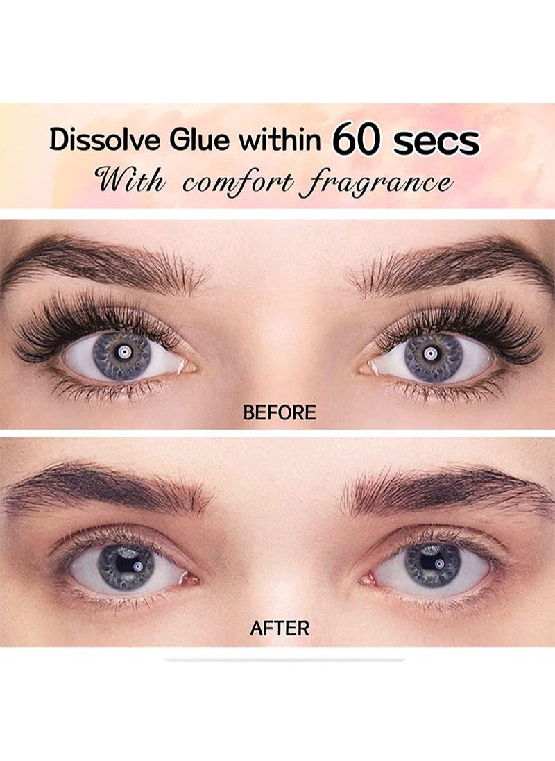 HaLunhi - Eyelash Extension Remover Kit 10g Fragrance Lash Remover for Lash Extensions Strawberry Scent Eyelash Remover with Eye Patch Microswab Brushes No Irritation Quick Dissolves Eyelash Adhesive Removal - Image 1