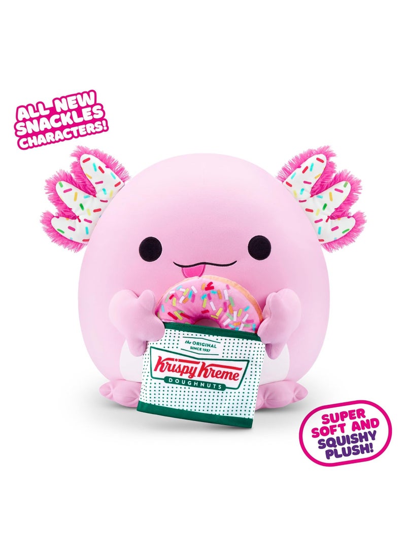SNACKLES - Snackles Series 2 Axolotl & Krispy Kreme 16 Inch Plush by ZURU, Ultra Soft Plush, Collectible Plush with Real Licensed Brands, Stuffed Animal, Giftable - Image 1