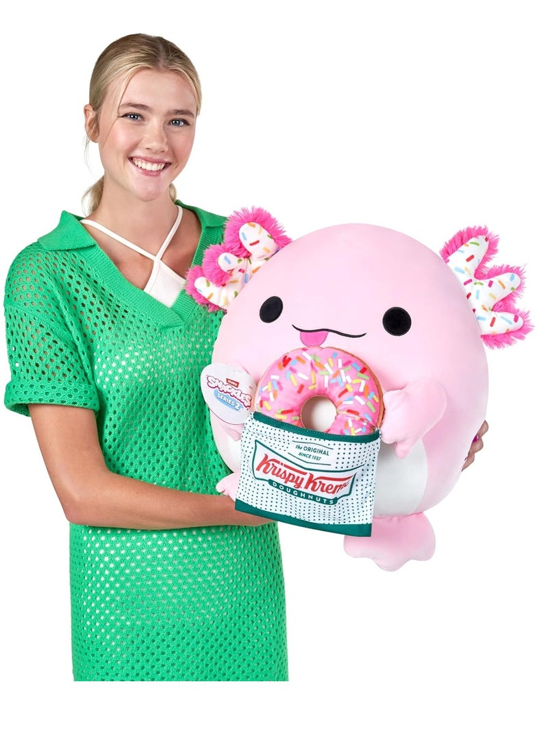 SNACKLES - Snackles Series 2 Axolotl & Krispy Kreme 16 Inch Plush by ZURU, Ultra Soft Plush, Collectible Plush with Real Licensed Brands, Stuffed Animal, Giftable - Image 1
