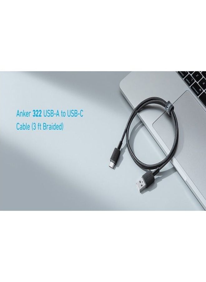 أنكر 322 كابل USB-A إلى Type-C مجدول 0.9 متر أسود - Image 3