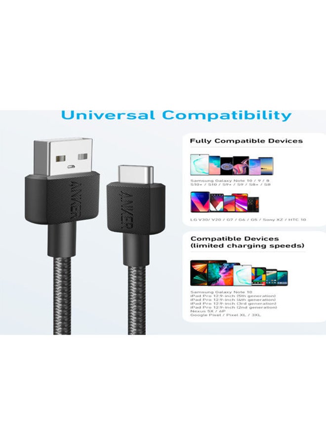 أنكر 322 كابل USB-A إلى Type-C مجدول 0.9 متر أسود - Image 2