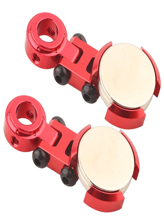 2Pcs Model Vehicle Accessories Metal Magnetic Stealth Body Post Mount for RC Car (Red) - Image 1