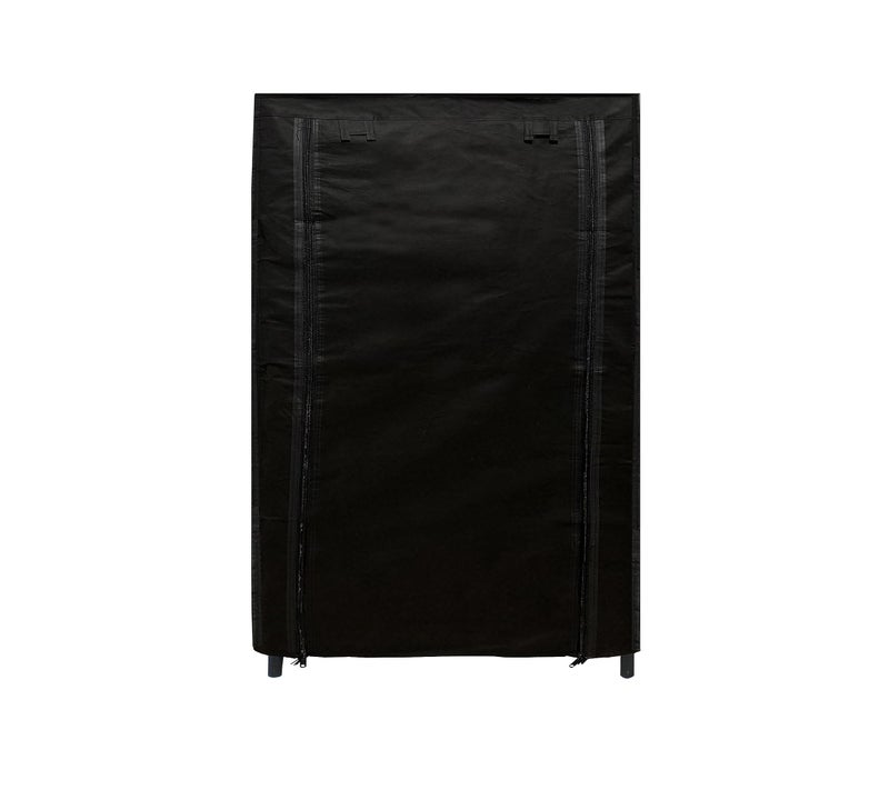 PHILOSHOP Multipurpose Collapsible Conduid Pipe Shoe Rack Wardrobe 5 Layer with Cover Waterproof Dust Resistance (Black, Metal) - Image 3