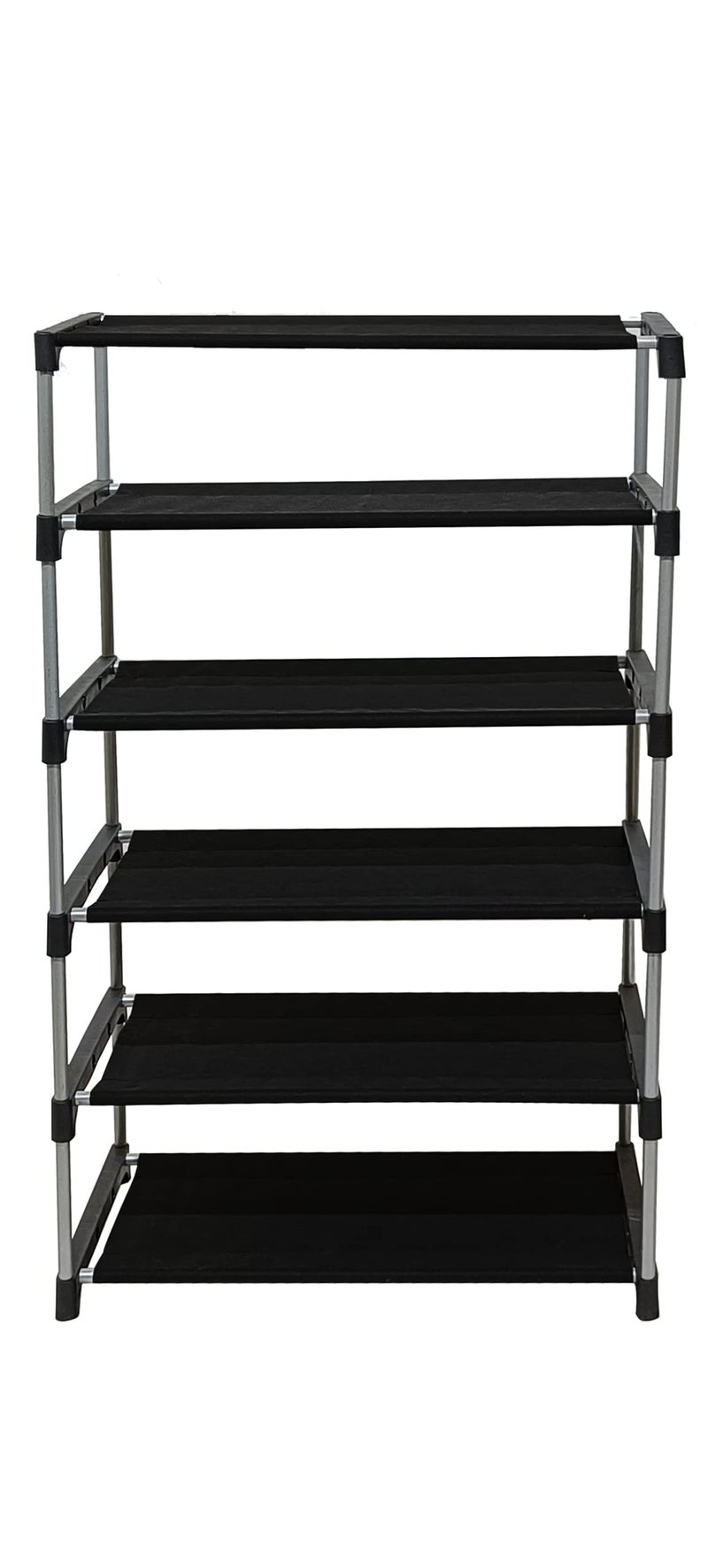 PHILOSHOP Multipurpose Collapsible Conduid Pipe Shoe Rack Wardrobe 5 Layer with Cover Waterproof Dust Resistance (Black, Metal) - Image 4