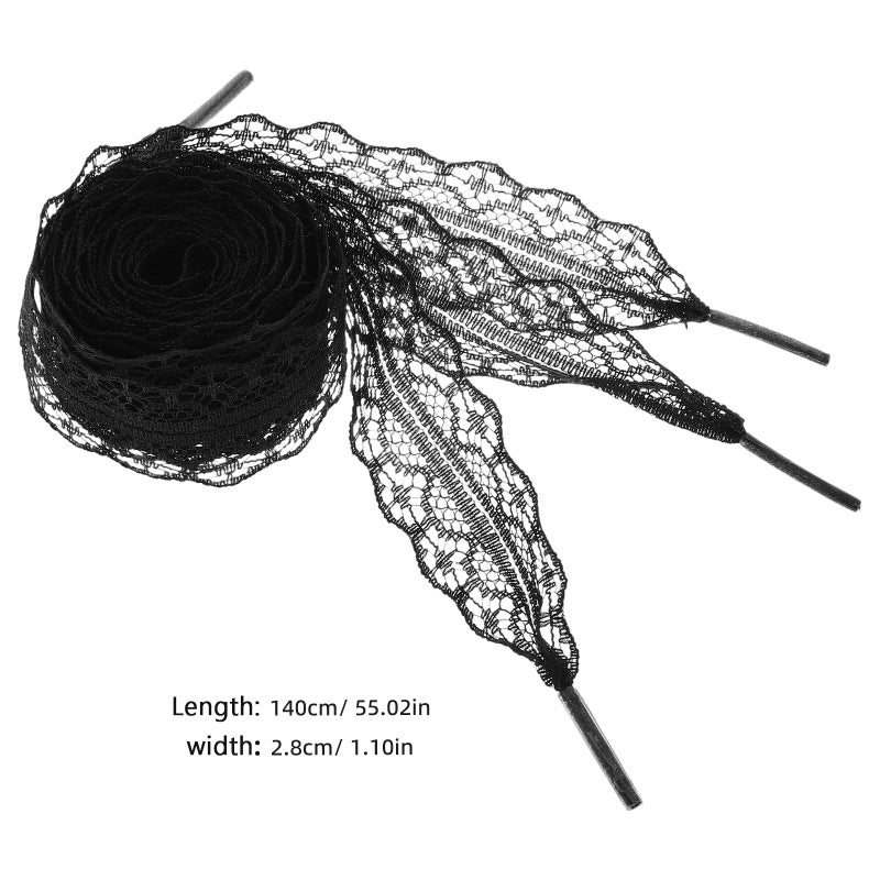 1 Pair Cute Lace Shoe Laces for Women Soft lace for Fashionable Shoe Decoration Wide Flat Laces for Girls Sturdy - Image 4