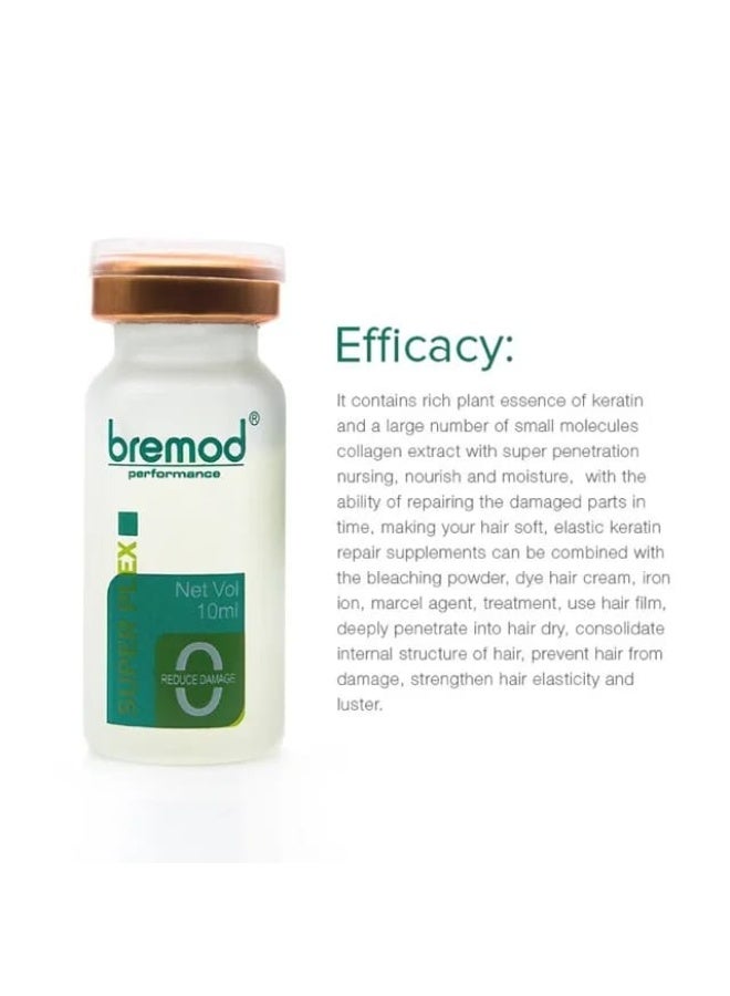 BREMOD بريمود سوبر فليكس كيراتين مكملات إصلاح قوية 10 مل - علاج مكثف للشعر الجاف والمجعد والتالف - بسعر زجاجة واحدة - Image 2