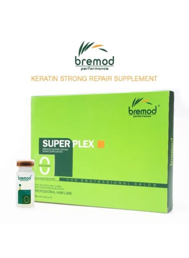 BREMOD بريمود سوبر فليكس كيراتين مكملات إصلاح قوية 10 مل - علاج مكثف للشعر الجاف والمجعد والتالف - بسعر زجاجة واحدة - Image 3