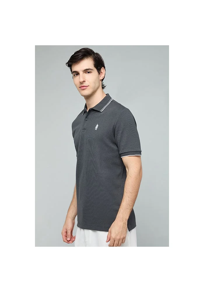 R&b Logo Detail Polo T-Shirt with Short Sleeves