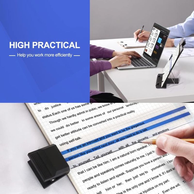 Desktop Document Holder: 7 Adjustable Positions, Sturdy Black Metal Construction - Holds A4 Letters Music Books Tablets, for Office Typing Speech Reading Use - Image 3