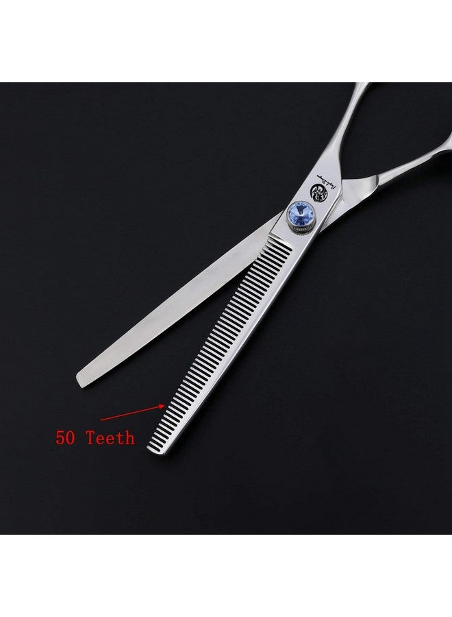 Purple Dragon Touch Pet Blenders Shears, 7.0" 50-Tooth Thinning Scissor for Dogs, 440c Japanese Stainless Steel Texturizers Dog Thinning Shears(Blue) - Image 2