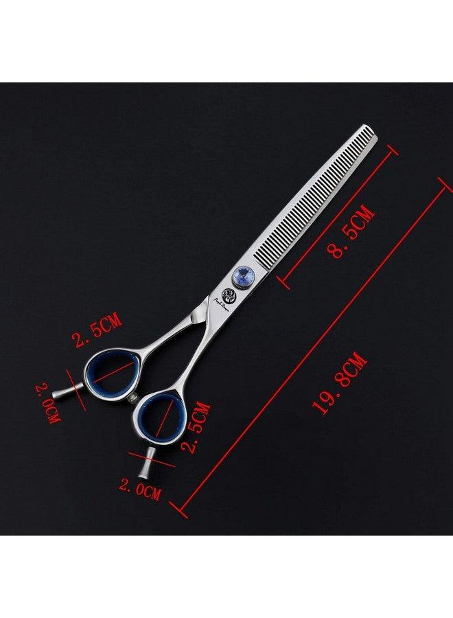 Purple Dragon Touch Pet Blenders Shears, 7.0" 50-Tooth Thinning Scissor for Dogs, 440c Japanese Stainless Steel Texturizers Dog Thinning Shears(Blue) - Image 4