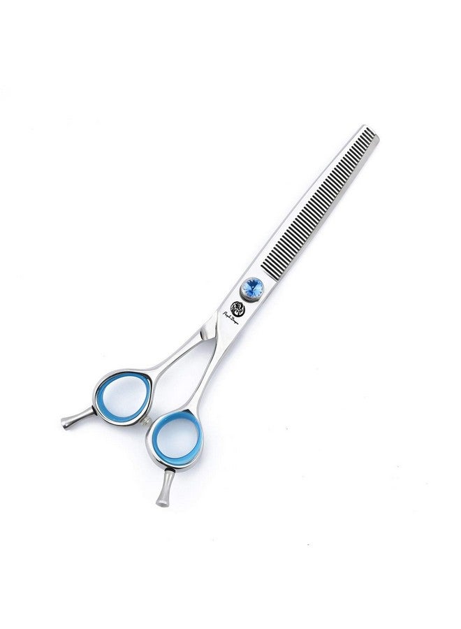 Purple Dragon Touch Pet Blenders Shears, 7.0" 50-Tooth Thinning Scissor for Dogs, 440c Japanese Stainless Steel Texturizers Dog Thinning Shears(Blue) - Image 1