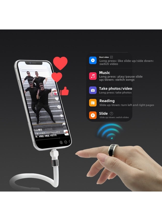 X3 Smart Waterproof Bluetooth Sports Health Ring Sleep Remote Control Brush Video Novel Music Video Recording Ring-Color:silver Meigui No.11 - Image 3