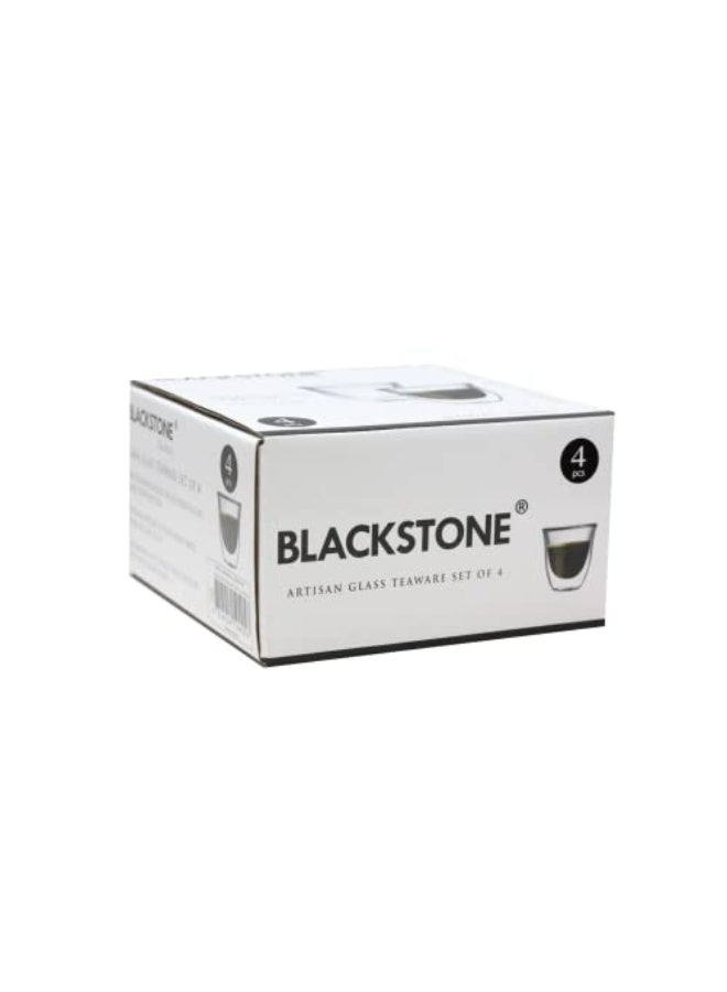 BLACKSTONE Double Wall Glass Cawa Cups 70ml, Set of 4 - Heat Insulated Borosilicate Espresso Cups, Gift Box, DG501 - Image 4